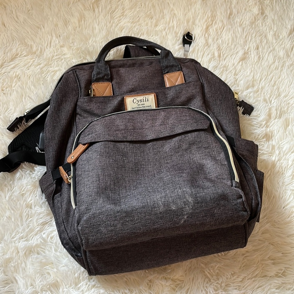 Cysili Diaper bag backpack, dark gray